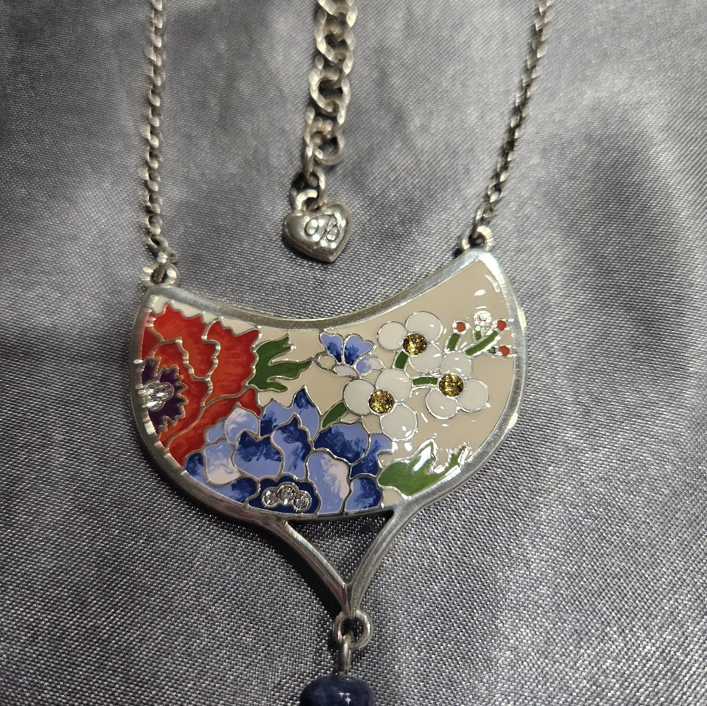 Brighton Red And Blue Floral Necklace